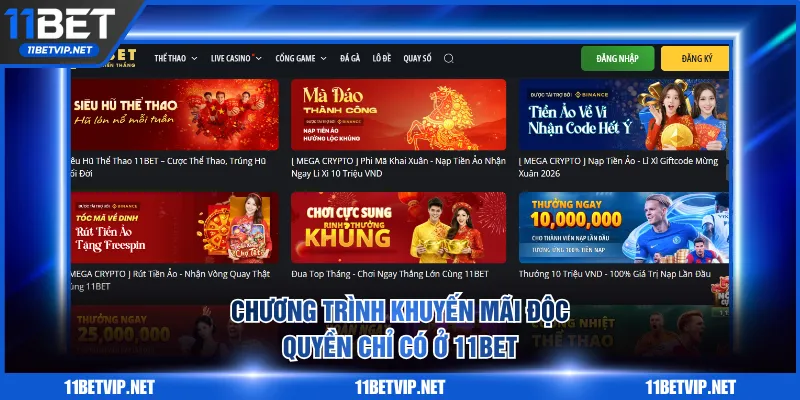 Chương trình khuyến mãi độc quyền chỉ có ở 11BET